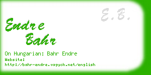 endre bahr business card